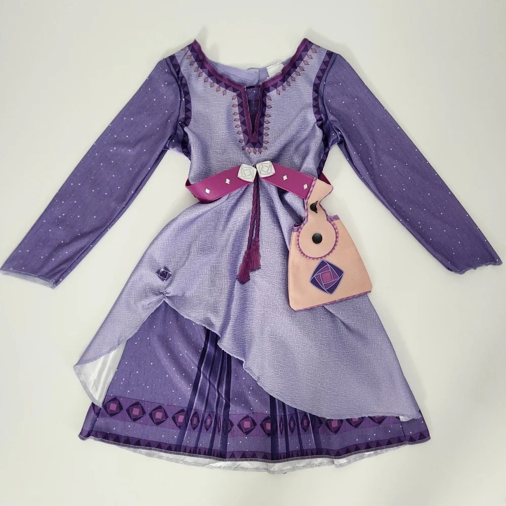 Disney Wish‎ Asha Costume Dress Purple Long Sleeve Kids Size 4-6X